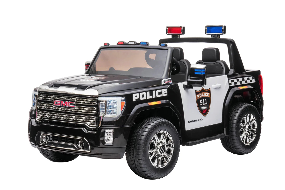 KINGTOYS 2024 24V GMC Sierra Denali 2 Seater Kids Ride On Police Truck
