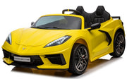 Licensed 24V Chevrolet Corvette C8 Kids Ride On Cars, Leather Seat, Rubber Tires With RC