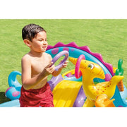 Kids Outdoor Dinoland Inflatable Kiddie Pool Center with Slide