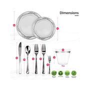 Fancy Dinnerware Plastic Cutlery Set - 175 pcs