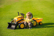 KINGTOYS.ca 2026 12V Excavator Tractor Trailer Kids Ride On One Seater Electric Truck with RC and Wagon