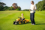 KINGTOYS.ca 2026 12V Excavator Tractor Trailer Kids Ride On One Seater Electric Truck with RC and Wagon