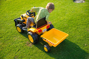 KINGTOYS.ca 2026 12V Excavator Tractor Trailer Kids Ride On One Seater Electric Truck with RC and Wagon