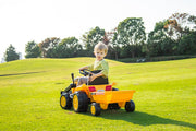 KINGTOYS.ca 2026 12V Excavator Tractor Trailer Kids Ride On One Seater Electric Truck with RC and Wagon