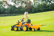 KINGTOYS.ca 2026 12V Excavator Tractor Trailer Kids Ride On One Seater Electric Truck with RC and Wagon