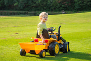 KINGTOYS.ca 2026 12V Excavator Tractor Trailer Kids Ride On One Seater Electric Truck with RC and Wagon