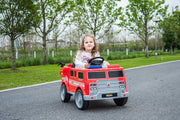 2026 12V Firetruck 1 Seater Kids Ride On Cars, Rubber Tires, Leather Seat, Siren, Lights, Walkie-Talkie, Fire Shovel, Remote Control