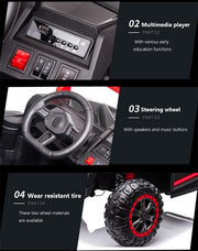 2026 XXL Dune Buggy 24V 2 Seater Kids Ride On Car 4x4 With Remote Control Adjustable Seat Rubber Tires