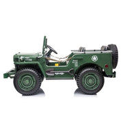 KINGTOYS.ca 2027 24V Military Willy Jeep Style 3 Seater Electric Kids Ride On Cars with RC