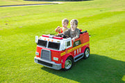 2026 24V Fire Truck 2 Seater Kids Ride On Car with Water Blaster Walkie Talkie Rubber Tires Leather Seat With RC