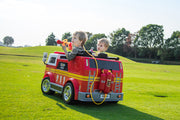 2026 24V Fire Truck 2 Seater Kids Ride On Car with Water Blaster Walkie Talkie Rubber Tires Leather Seat With RC