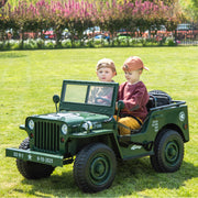 2026 24V Military Willy Jeep Style 3 Seater Electric Kids Ride On Cars, Rubber Tires, Leather Seat with RC