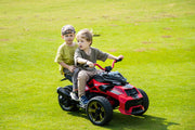 2026 Upgraded 24V Spider Bike 2 Seater Kids Ride on Motorcycle