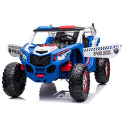 KINGTOYS.ca 2027 24V Police Dune Buggy 2 Seater Ride On Car, Rubber Tires, Leather Seat With Remote Control