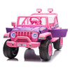 2025 12V Jeep Pink and Purple Style Kids Ride On Car, Rubber Tires, Leather Seat With RC KingToys KINGTOYS.ca