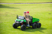 6 Wheeler Tractor Trailer 24V 2 Seater Kids Ride On Car 4x4 With Remote Control