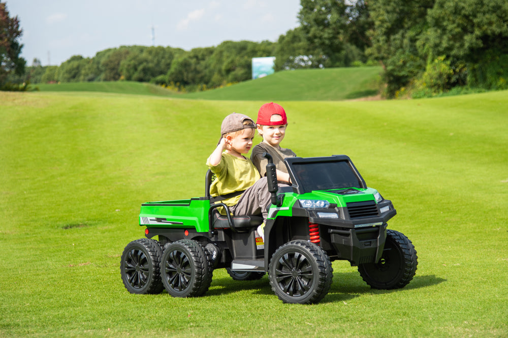 Wheeler Tractor Trailer 24V Seater Kids Ride On Car 4x4 With