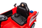 KINGTOYS.ca 2026 12V Kids Fire Truck Electric Ride On One Seater with Leather Seat and RC