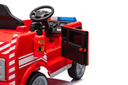 KINGTOYS.ca 2026 12V Kids Fire Truck Electric Ride On One Seater with Leather Seat and RC