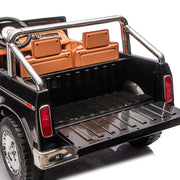KINGTOYS.ca Licensed 1980 24V Ford 150 2 Seater Kids Ride on Truck, Leather Seat, Rubber Tires, with RC