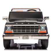 KINGTOYS.ca Licensed 1980 24V Ford 150 2 Seater Kids Ride on Truck, Leather Seat, Rubber Tires, with RC