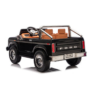KINGTOYS.ca Licensed 1980 24V Ford 150 2 Seater Kids Ride on Truck, Leather Seat, Rubber Tires, with RC