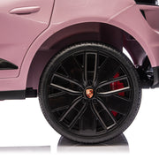 KINGTOYS.ca Licensed 24V Porsche Macan Turbo EV Kids Ride on One Seater cars, Rubber Tires, Leather Seat, with RC