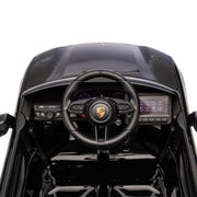 KINGTOYS.ca Licensed 24V Porsche Macan Turbo EV Kids Ride on One Seater cars, Rubber Tires, Leather Seat, with RC