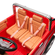 Licensed 24V Ford 150 Retro 2 Seater Kids Ride on Truck, Leather Seat, Rubber Tires, with RC