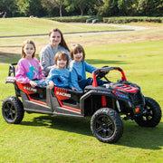 2026 Beast 4 Seater 48V Kids Ride On Dune Buggy, 4WD, Inflatable Tires, Leather Seat