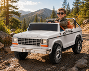 Licensed 1980 24V Ford 150 2 Seater Kids Ride on Truck, Leather Seat, Rubber Tires, with RC
