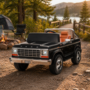 Licensed 1980 24V Ford 150 2 Seater Kids Ride on Truck, Leather Seat, Rubber Tires, with RC