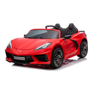 2027 Licensed 24V Chevrolet Corvette C8 Kids Ride On 2 Seater Car, Leather Seat, Rubber Tires
