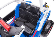 KINGTOYS.ca 2027 24V Police Dune Buggy 2 Seater Ride On Car, Rubber Tires, Leather Seat With Remote Control