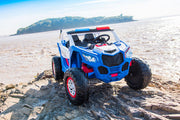 KINGTOYS.ca 2027 24V Police Dune Buggy 2 Seater Ride On Car, Rubber Tires, Leather Seat With Remote Control