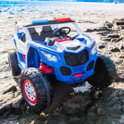 KINGTOYS.ca 2027 24V Police Dune Buggy 2 Seater Ride On Car, Rubber Tires, Leather Seat With Remote Control
