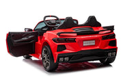 2027 Licensed 24V Chevrolet Corvette C8 Kids Ride On 2 Seater Car, Leather Seat, Rubber Tires