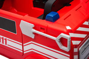 KINGTOYS.ca 2026 12V Kids Fire Truck Electric Ride On One Seater with Leather Seat and RC
