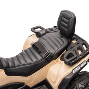 2027 Licensed 24V Can Am Outlander 2 Seater Kids Ride on ATV, 4x200 Watts Motors, Rubber Tires, Leather Seat