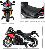 KINGTOYS.ca Upgraded Aprilia RSV4 24V Super Motorcycle With Music, Lights and Rubber Wheels