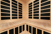 KINGTOYS.ca Blisspod, Vienna, Corner Spacious Far Infrared Sauna Canadian Hemlock Ultra Low EMF, 12 Heaters, 4-5 Persons