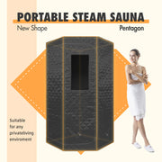 KINGTOYS.ca Blisspod Portable Personal Full Body 60 Min Rapid Steam Sauna | Pentagonal | Grey | Powerful 1600 Watts | 3.6L Stronger Steamer | 90X90X190cm
