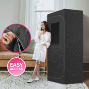 KINGTOYS.ca Blisspod Portable Personal Full Body 60 Min Rapid Steam Sauna | Pentagonal | Grey | Powerful 1600 Watts | 3.6L Stronger Steamer | 90X90X190cm