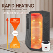 KINGTOYS.ca Blisspod Portable Personal Full Body 60 Min Rapid Steam Sauna | Pentagonal | Grey | Powerful 1600 Watts | 3.6L Stronger Steamer | 90X90X190cm