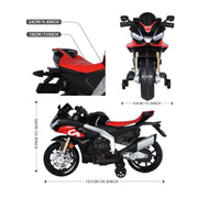 KINGTOYS.ca Upgraded Junior Aprilia RSV4 12V Super Motorcycle With Music, Lights and Rubber Wheels