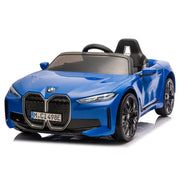 Licensed 2026 12V BMW I4 Kids Ride On One Seater Cars Rubber Foam Tires, Leather Seat With Remote Control