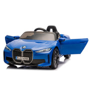 Licensed 2026 12V BMW I4 Kids Ride On One Seater Cars Rubber Foam Tires, Leather Seat With Remote Control