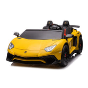 2027 24V XXL Licensed Lamborghini Aventador 200 Watts Brushless Motor electric 2 Seater Kids Ride On Cars Leather Seat Tubeless Air Tires