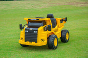 KINGTOYS.ca 2026 CAT Dump Truck 12V Kids Ride-On with Remote Control, Working Shovel & Realistic Construction Sounds With RC