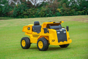 KINGTOYS.ca 2026 CAT Dump Truck 12V Kids Ride-On with Remote Control, Working Shovel & Realistic Construction Sounds With RC